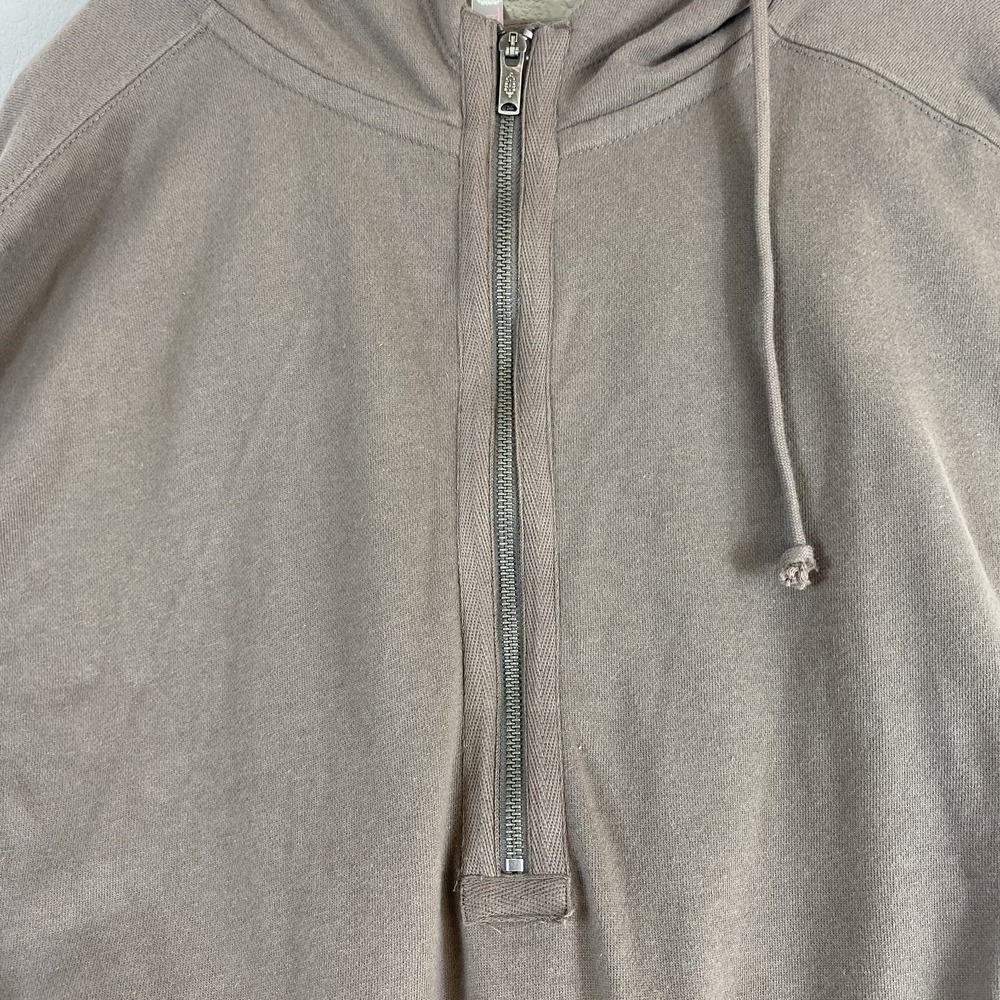 Free People Movement Jumpsuit Sz S Taupe Hooded Zip Front French Terry Lounge - Picture 4 of 11